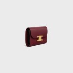SMALL FLAP WALLER TRIOMPHE IN SHINY CALFSKIN LIGHT BURGUNDY - Image 2